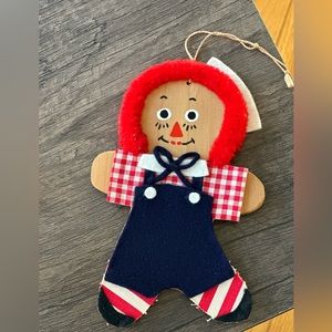 $5 SALE Raggedy Andy Wooden Cut Out Figure Vintage Ornament New